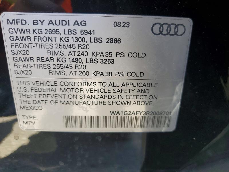 Aukcja sprzedaży 2024 Audi Q5 E, vin: WA1G2AFY3R2008701, numer aukcji: 56480116