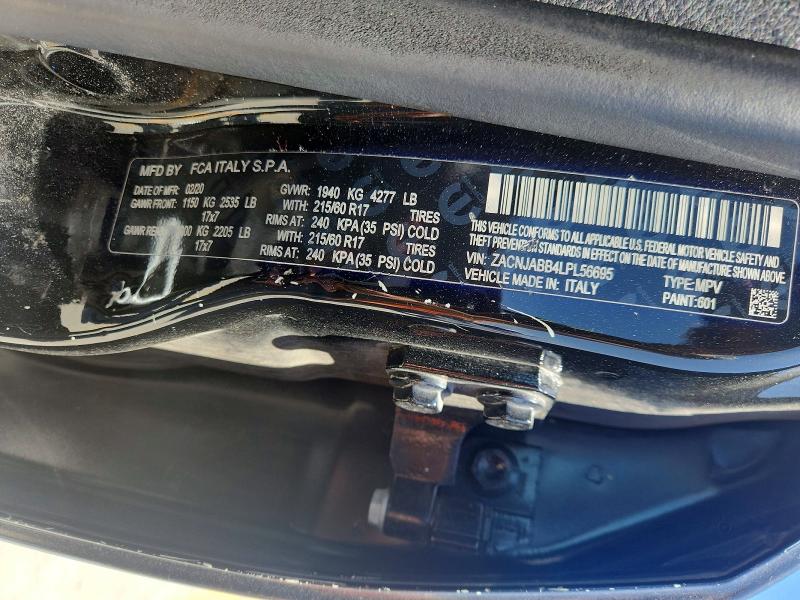55774406 :رقم المزاد ، ZACNJABB4LPL56695 vin ، 2020 Jeep Renegade مزاد بيع