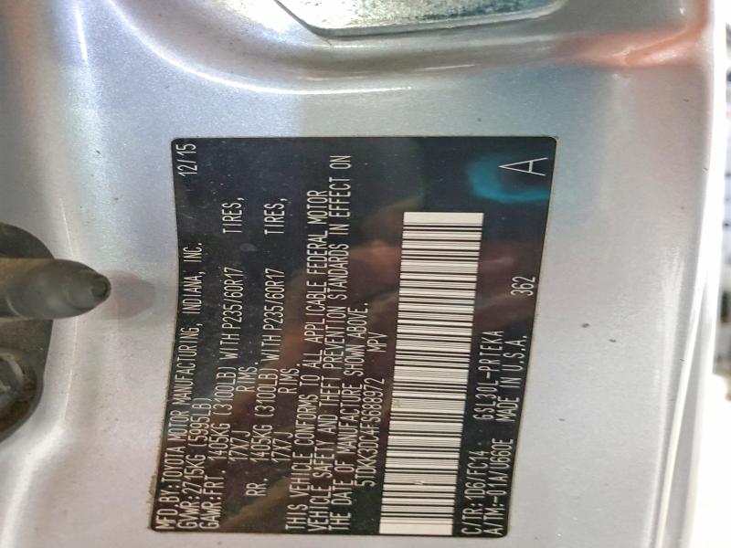 2015 Toyota Sienna მანქანა იყიდება აუქციონზე, vin: 5TDKK3DC4FS688972, აუქციონის ნომერი: 57300196