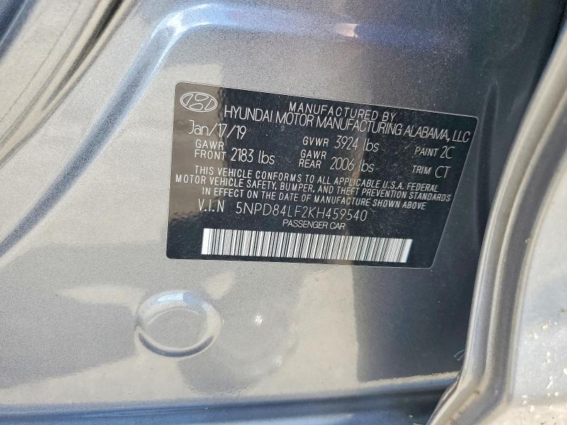 Продажа на аукционе авто 2019 Hyundai Elantra, vin: 5NPD84LF2KH459540, номер лота: 56711846