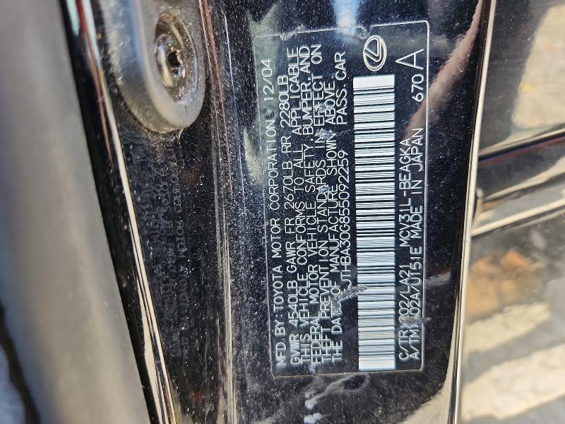Продаж на аукціоні авто 2005 Lexus Es, vin: JTHBA30G855092259, номер лоту: 56619046