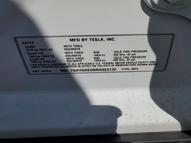 Продажа на аукционе авто 2024 Tesla Model Y, vin: 7SAYGDED8RA323132, номер лота: 57914396
