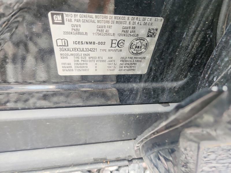 2018 Gmc Terrain მანქანა იყიდება აუქციონზე, vin: 3GKALXEX3JL334221, აუქციონის ნომერი: 57126886