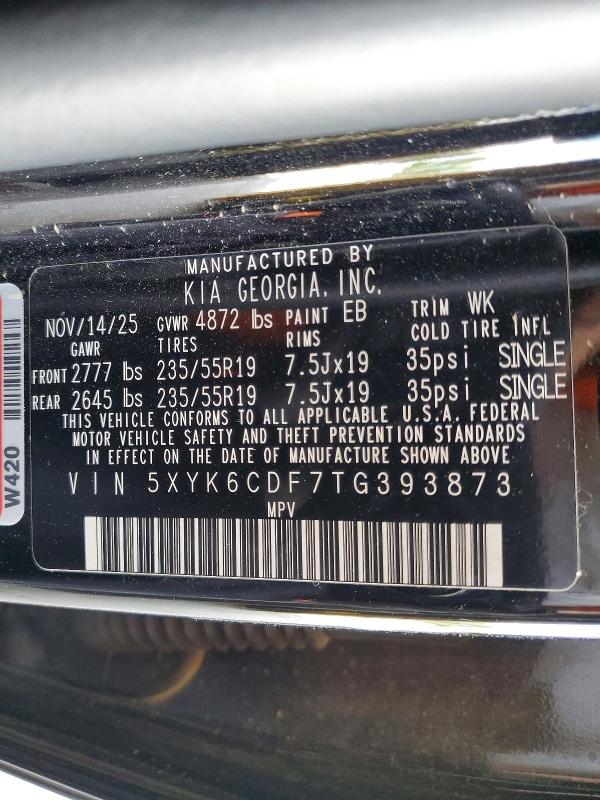 Продаж на аукціоні авто 2026 Kia Sportage, vin: 5XYK6CDF7TG393873, номер лоту: 55760866