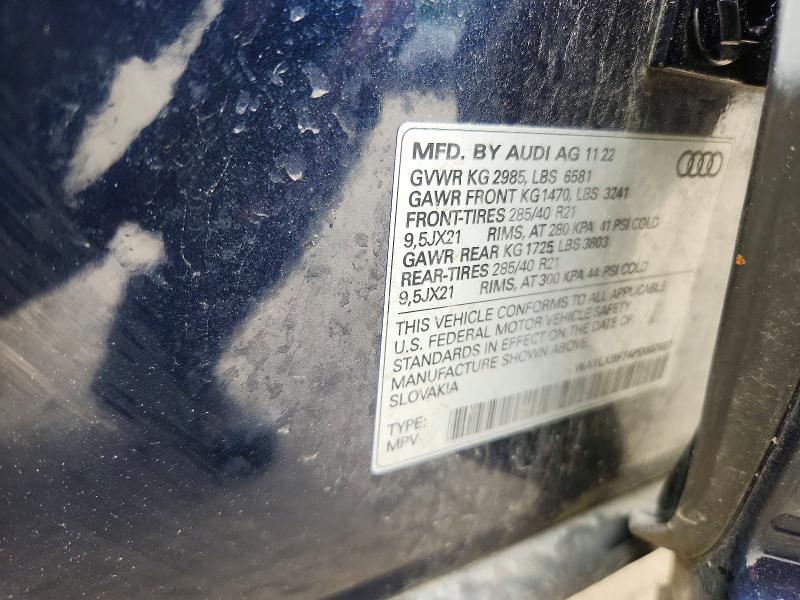 55798066 :رقم المزاد ، WA1LXBF74PD007927 vin ، 2023 Audi Q7 مزاد بيع