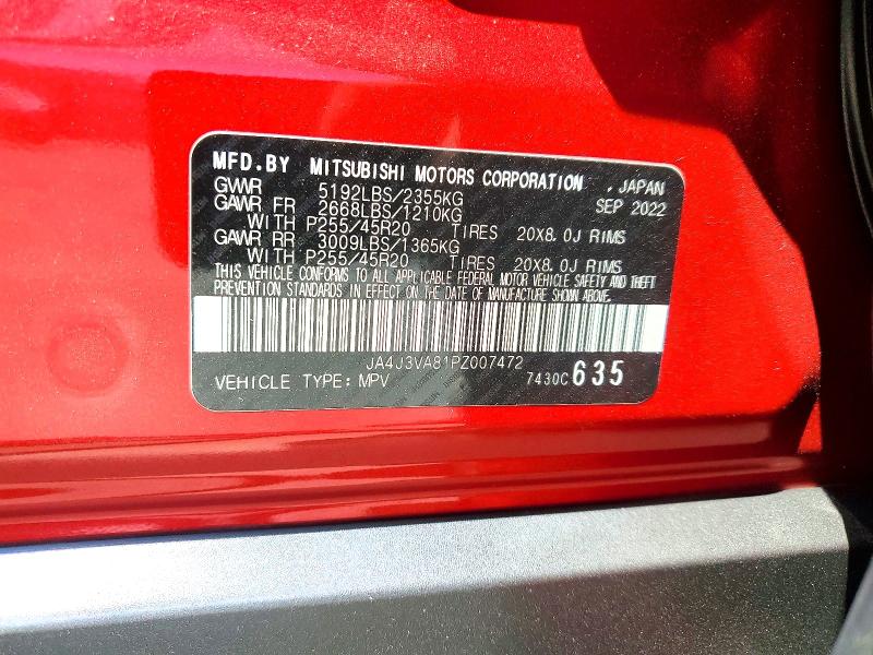 Продажа на аукционе авто 2023 Mitsubishi Outlander, vin: JA4J3VA81PZ007472, номер лота: 54507716