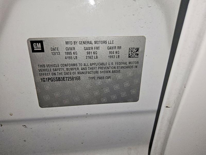Продажа на аукционе авто 2014 Chevrolet Cruze, vin: 1G1PG5SB3E7258168, номер лота: 56721956