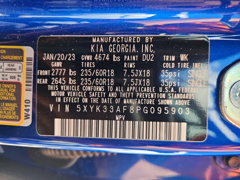 Продаж на аукціоні авто 2023 Kia Sportage, vin: 5XYK33AF8PG095903, номер лоту: 56883956