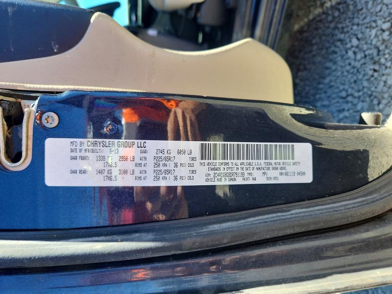 2013 Dodge Grand Caravan მანქანა იყიდება აუქციონზე, vin: 2C4RDGBG9DR791199, აუქციონის ნომერი: 56190516