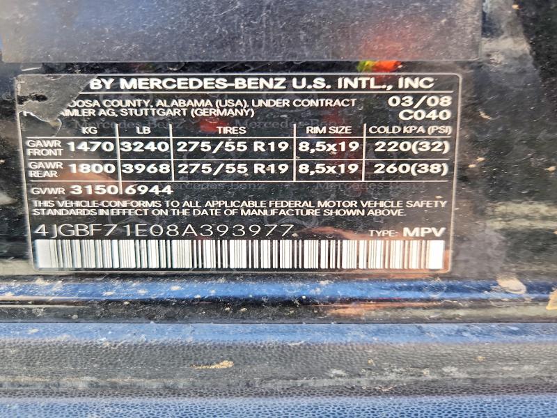 Aukcja sprzedaży 2008 Mercedes-benz Gl, vin: 4JGBF71E08A393977, numer aukcji: 58332756