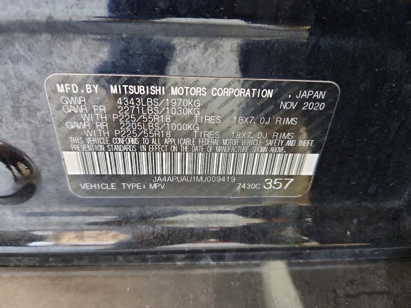 Aukcja sprzedaży 2021 Mitsubishi Outlander Sport, vin: JA4APUAU1MU009419, numer aukcji: 58312106