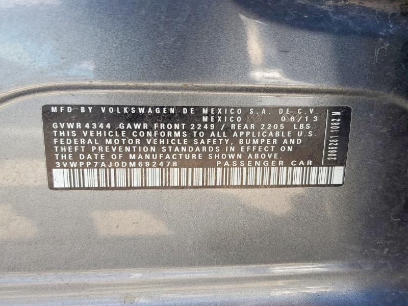 Продаж на аукціоні авто 2013 Volkswagen Jetta, vin: 3VWPP7AJ0DM692478, номер лоту: 56055816