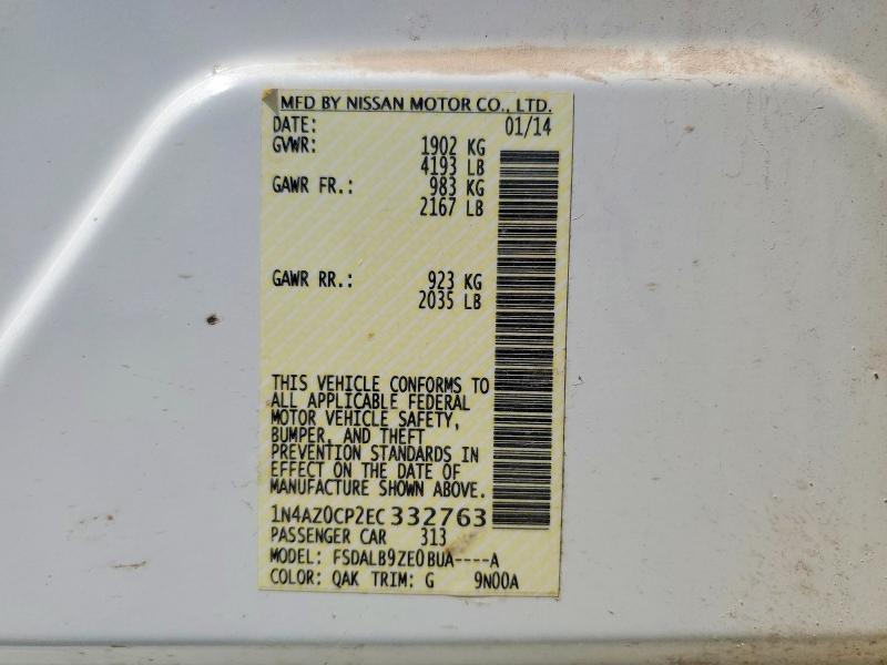 55653916 :رقم المزاد ، 1N4AZ0CP2EC332763 vin ، 2014 Nissan Leaf مزاد بيع