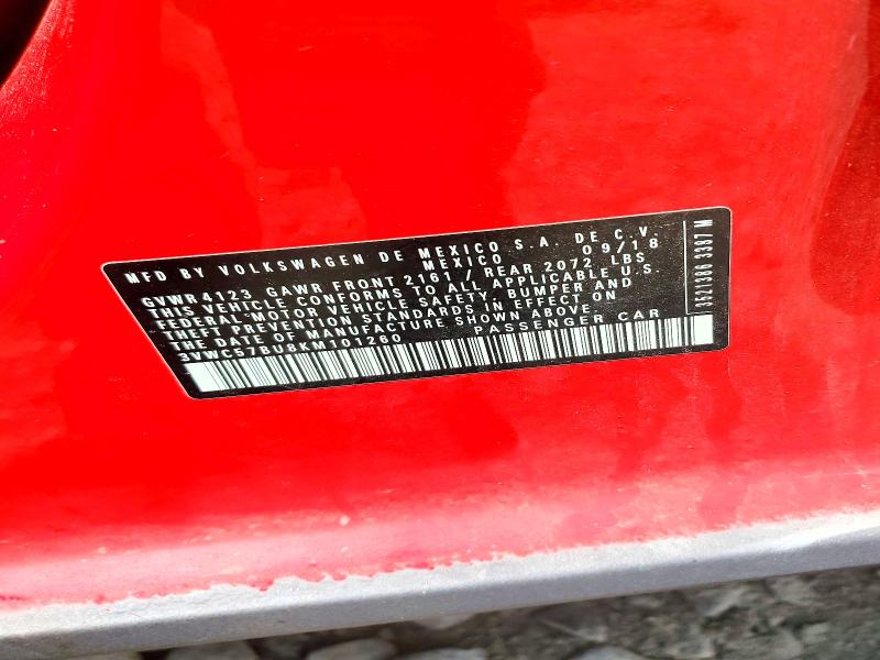 Aukcja sprzedaży 2019 Volkswagen Jetta, vin: 3VWC57BU8KM101260, numer aukcji: 56953766