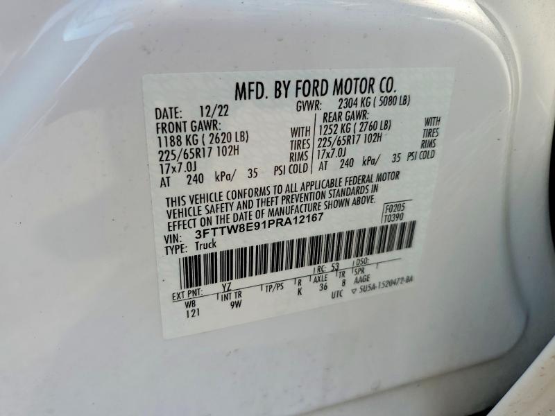 Продажа на аукционе авто 2023 Ford Maverick, vin: 3FTTW8E91PRA12167, номер лота: 55913676