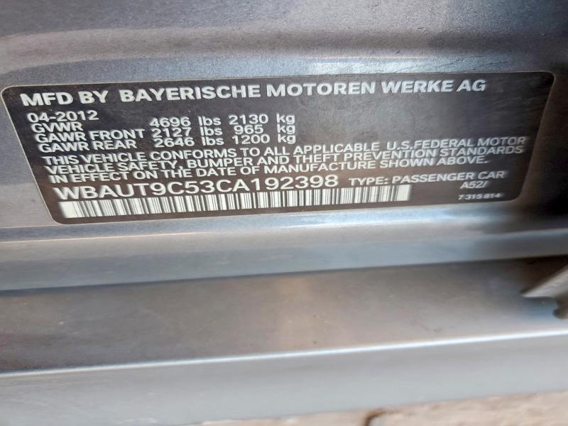 Продажа на аукционе авто 2012 Bmw 328, vin: WBAUT9C53CA192398, номер лота: 51922846