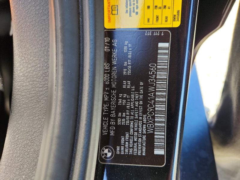 55446756 :رقم المزاد ، WBXPC9C41AWJ34560 vin ، 2010 Bmw X3 مزاد بيع