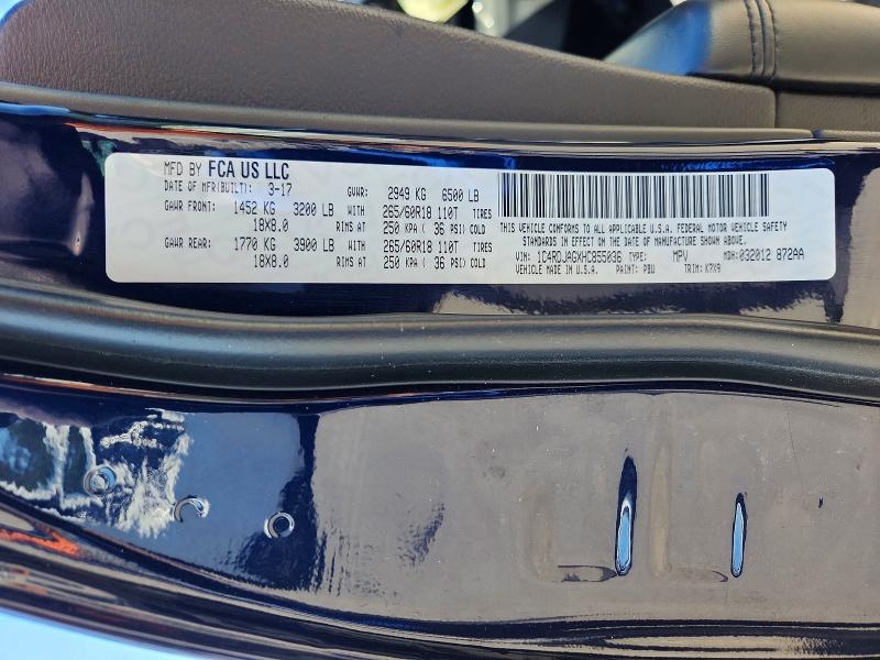 Продаж на аукціоні авто 2017 Dodge Durango, vin: 1C4RDJAGXHC855036, номер лоту: 58531686