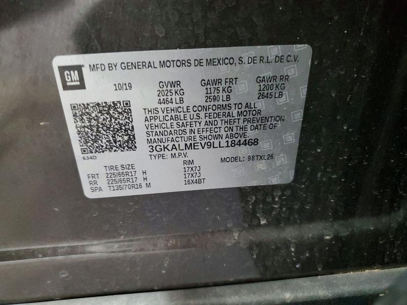 2020 Gmc Terrain მანქანა იყიდება აუქციონზე, vin: 3GKALMEV9LL184468, აუქციონის ნომერი: 55821276
