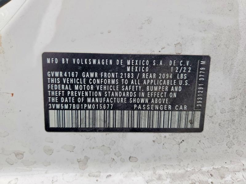 Продажа на аукционе авто 2023 Volkswagen Jetta, vin: 3VW5M7BU1PM015677, номер лота: 57719866