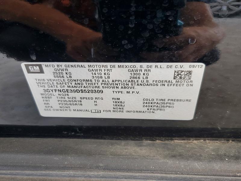 Aukcja sprzedaży 2013 Cadillac Srx, vin: 3GYFNGE39DS520309, numer aukcji: 56795336