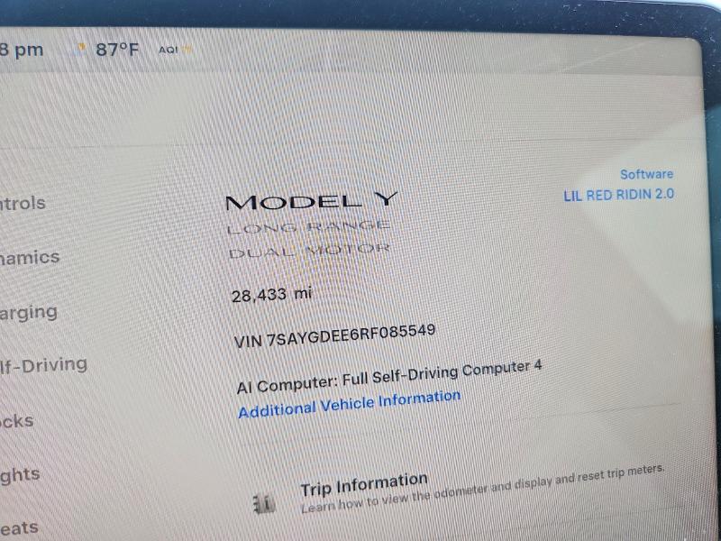 56609316 :رقم المزاد ، 7SAYGDEE6RF085549 vin ، 2024 Tesla Model  Y مزاد بيع