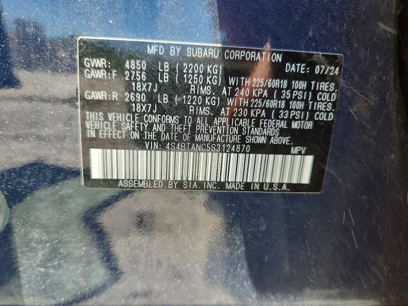 Продажа на аукционе авто 2025 Subaru Outback, vin: 4S4BTANC5S3124870, номер лота: 55839166