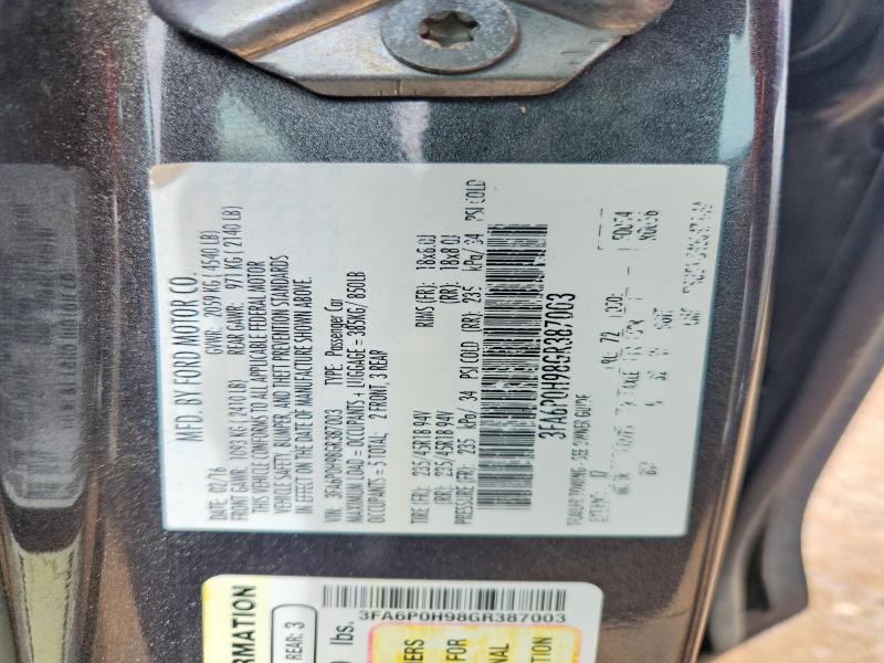 55720216 :رقم المزاد ، 3FA6P0H98GR387003 vin ، 2016 Ford Fusion مزاد بيع