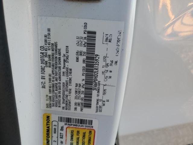 Aukcja sprzedaży 2020 Ford Fusion, vin: 3FA6P0HD2LR135939, numer aukcji: 58314066