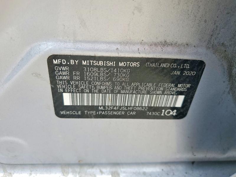 Продаж на аукціоні авто 2020 Mitsubishi Mirage, vin: ML32F4FJ5LHF08622, номер лоту: 56334086