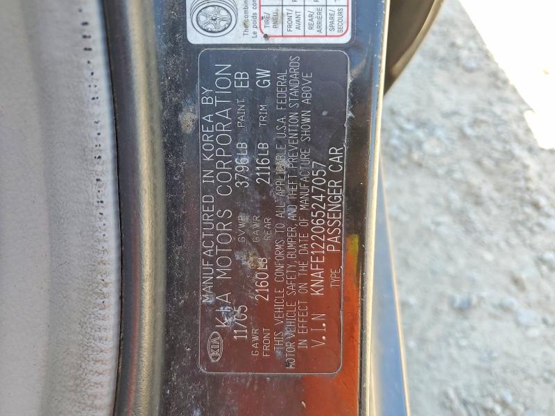Aukcja sprzedaży 2006 Kia Spectra, vin: KNAFE122065247057, numer aukcji: 58656506