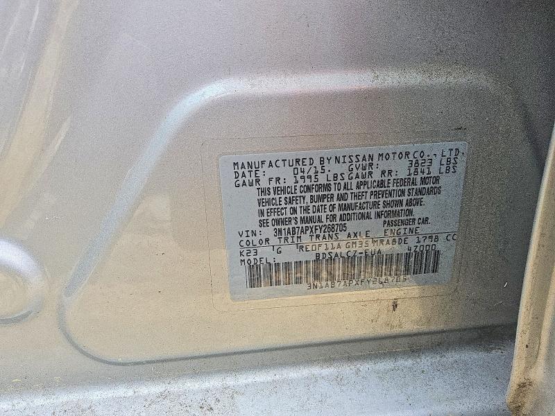 Aukcja sprzedaży 2015 Nissan Sentra, vin: 3N1AB7APXFY268705, numer aukcji: 56528286
