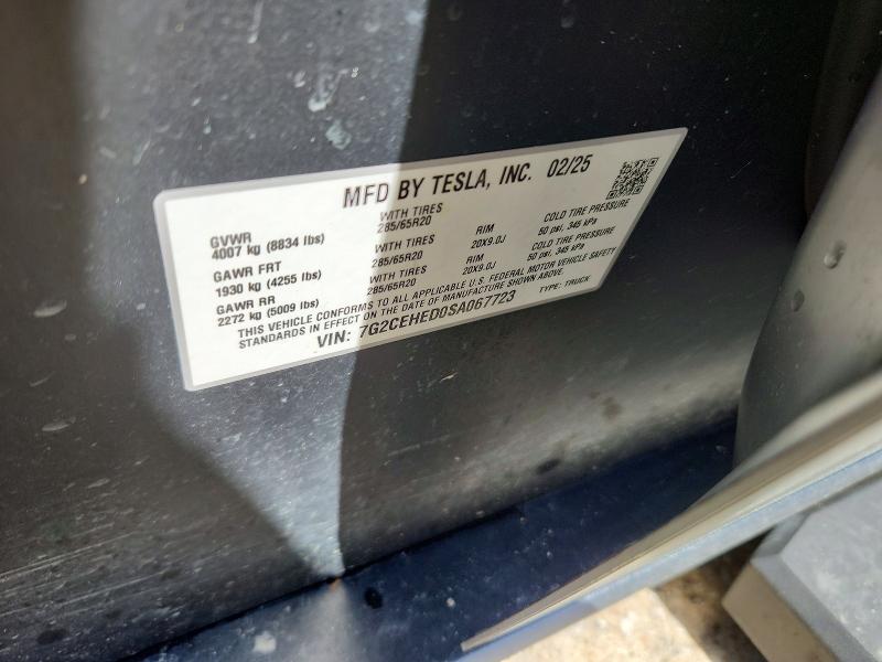 Продажа на аукционе авто 2025 Tesla Cybertruck, vin: 7G2CEHED0SA067723, номер лота: 56941996