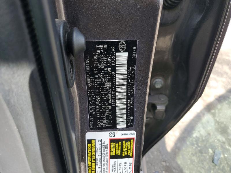 56621756 :رقم المزاد ، 4T1K61AK2NU022350 vin ، 2022 Toyota Camry مزاد بيع