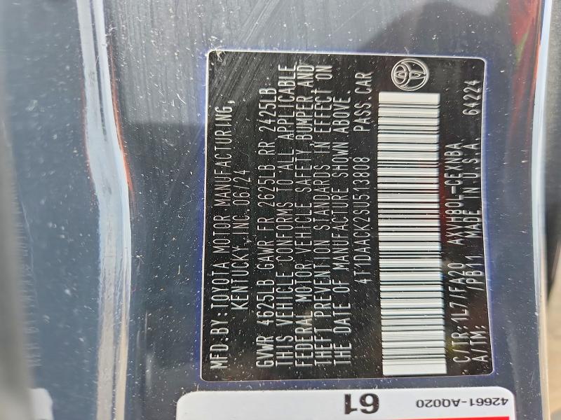 2025 Toyota Camry მანქანა იყიდება აუქციონზე, vin: 4T1DAACK2SU513808, აუქციონის ნომერი: 58874846