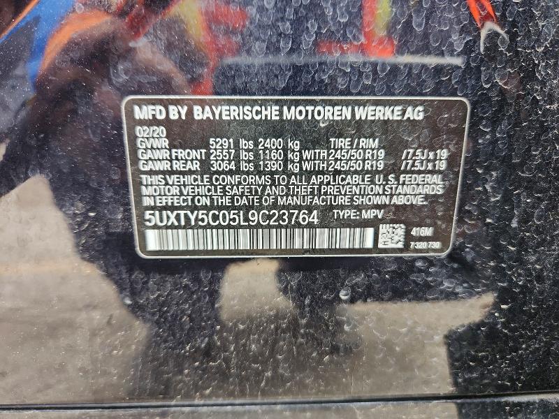 2020 Bmw X3 მანქანა იყიდება აუქციონზე, vin: 5UXTY5C05L9C23764, აუქციონის ნომერი: 55993806
