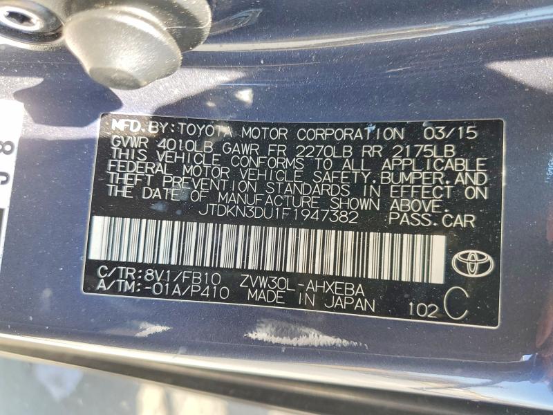 Auction sale of the 2015 Toyota Prius, vin: JTDKN3DU1F1947382, lot number: 56086166
