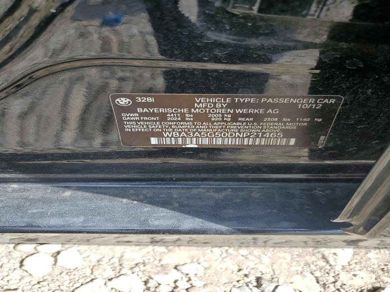 58548326 :رقم المزاد ، WBA3A5G50DNP21465 vin ، 2013 Bmw 328 مزاد بيع
