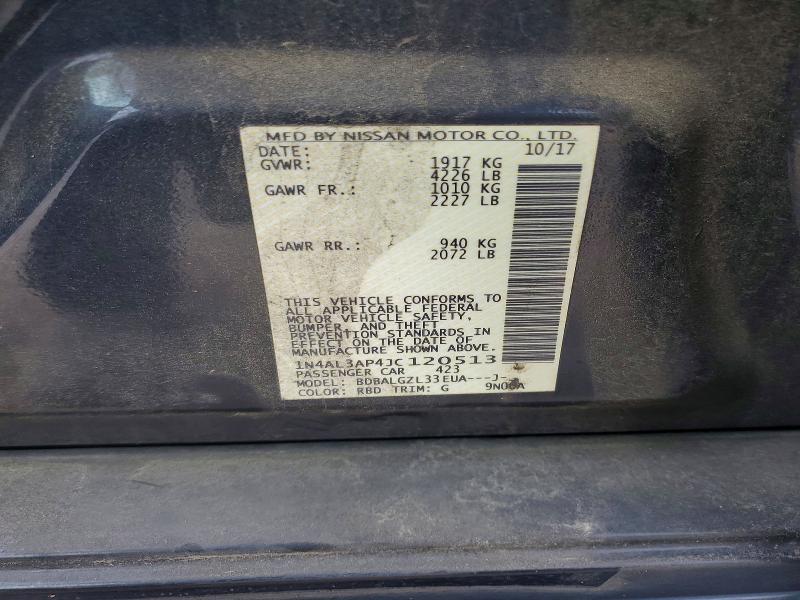 57718076 :رقم المزاد ، 1N4AL3AP4JC120513 vin ، 2018 Nissan Altima مزاد بيع