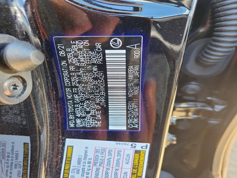 Aukcja sprzedaży 2021 Lexus Ux 250h, vin: JTHR9JBHXM2054291, numer aukcji: 57350296