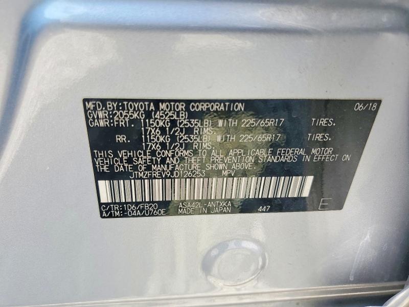 Продаж на аукціоні авто 2018 Toyota Rav4, vin: JTMZFREV9JD126253, номер лоту: 57376626
