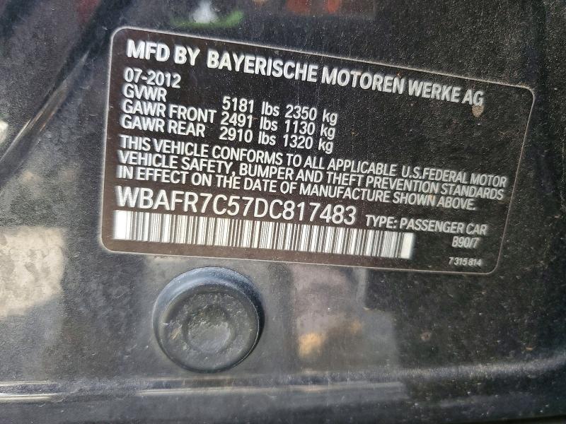 56585096 :رقم المزاد ، WBAFR7C57DC817483 vin ، 2013 Bmw 535 مزاد بيع