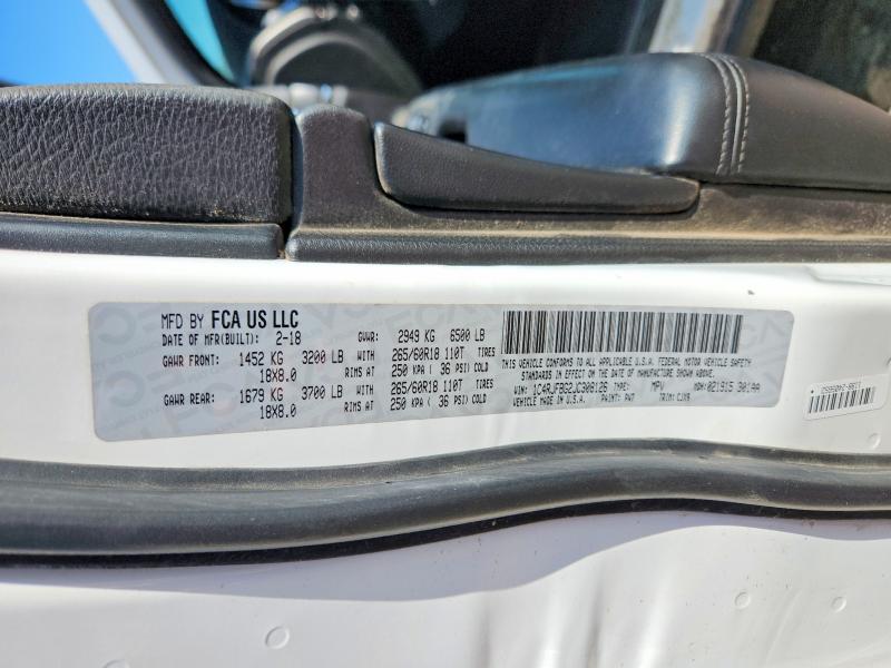 2018 Jeep Grand Cherokee მანქანა იყიდება აუქციონზე, vin: 1C4RJFBG2JC308126, აუქციონის ნომერი: 56900656