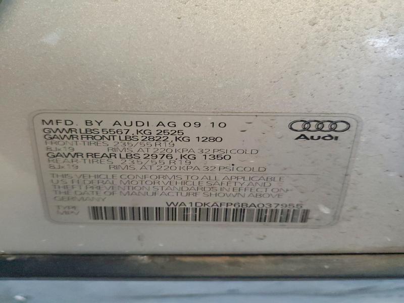 Продажа на аукционе авто 2011 Audi Q5, vin: WA1DKAFP6BA037955, номер лота: 57602386