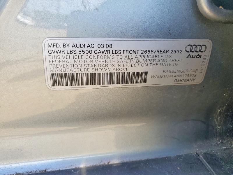 Продаж на аукціоні авто 2008 Audi A6, vin: WAUKH74F48N129928, номер лоту: 58378366