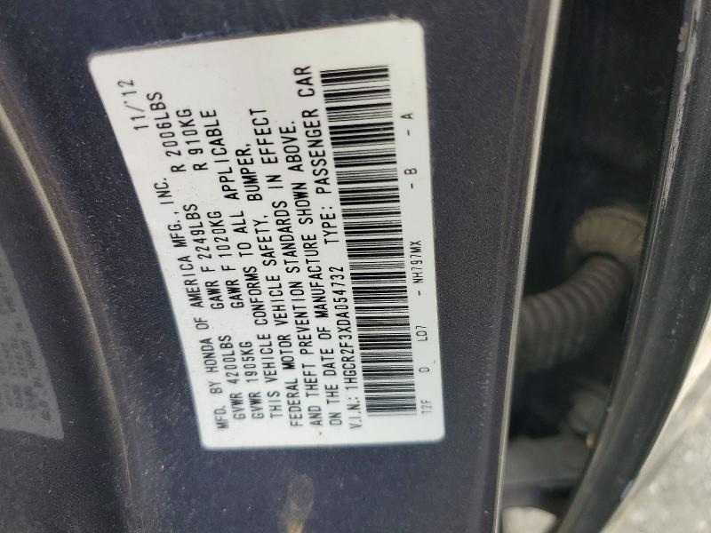 Aukcja sprzedaży 2013 Honda Accord, vin: 1HGCR2F3XDA054732, numer aukcji: 58365326