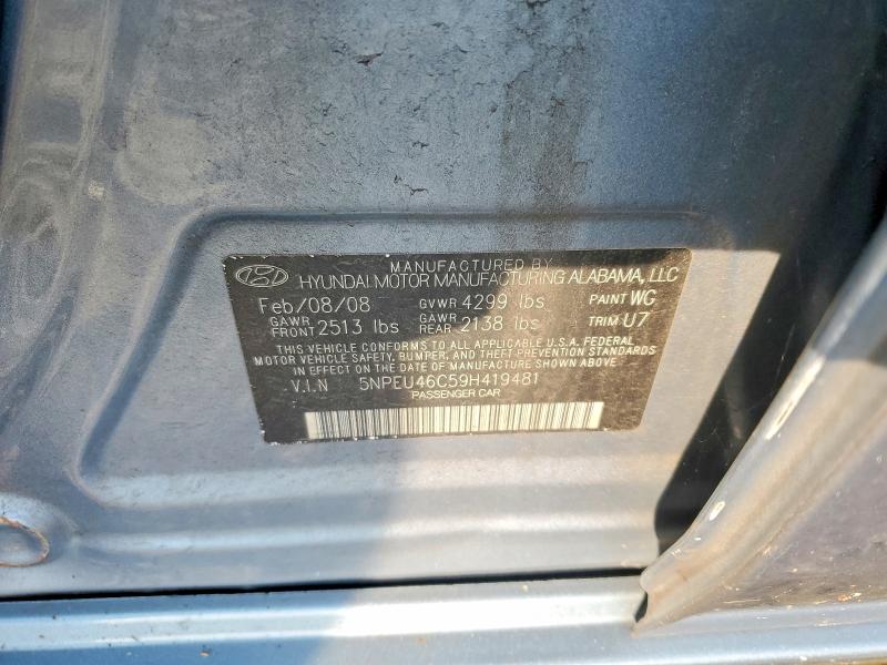 Aukcja sprzedaży 2009 Hyundai Sonata, vin: 5NPEU46C59H419481, numer aukcji: 58699786