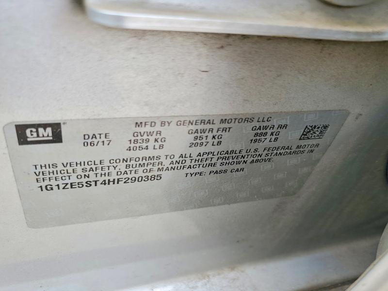 2017 Chevrolet Malibu მანქანა იყიდება აუქციონზე, vin: 1G1ZE5ST4HF290385, აუქციონის ნომერი: 56679016