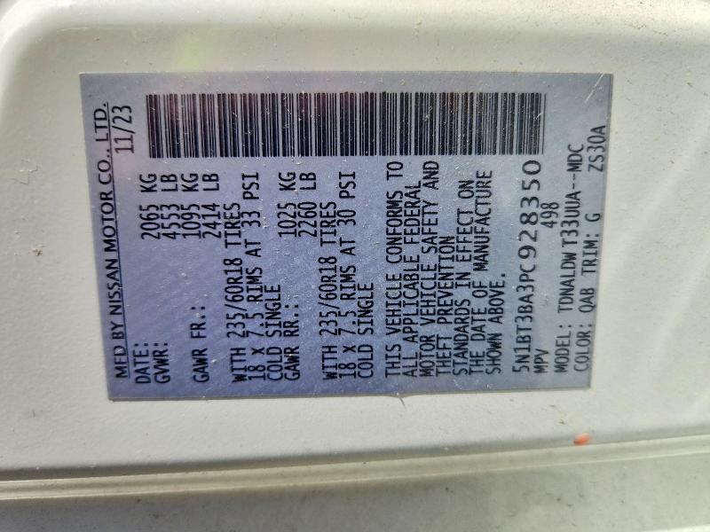 2023 Nissan Rogue მანქანა იყიდება აუქციონზე, vin: 5N1BT3BA3PC928350, აუქციონის ნომერი: 55829116