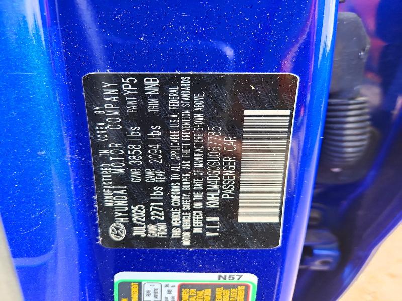 2025 Hyundai Elantra მანქანა იყიდება აუქციონზე, vin: KMHLM4DG0SU067785, აუქციონის ნომერი: 56601006